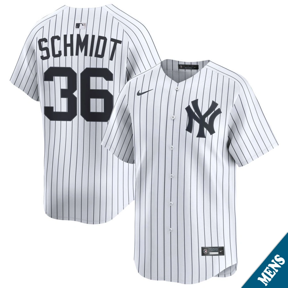 Men's New York Yankees Clarke Schmidt #36 Home White Limited Jersey