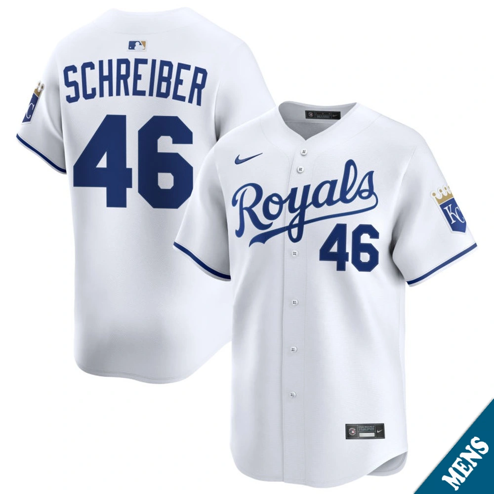 Men's Kansas City Royals John Schreiber #46 Home White Limited Jersey