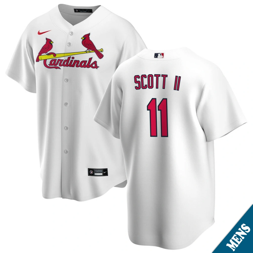 Men's St. Louis Cardinals Victor Scott II #11 Home White Replica Jersey Men's St. Louis Cardinals Victor Scott II #11 Home White Replica Jersey