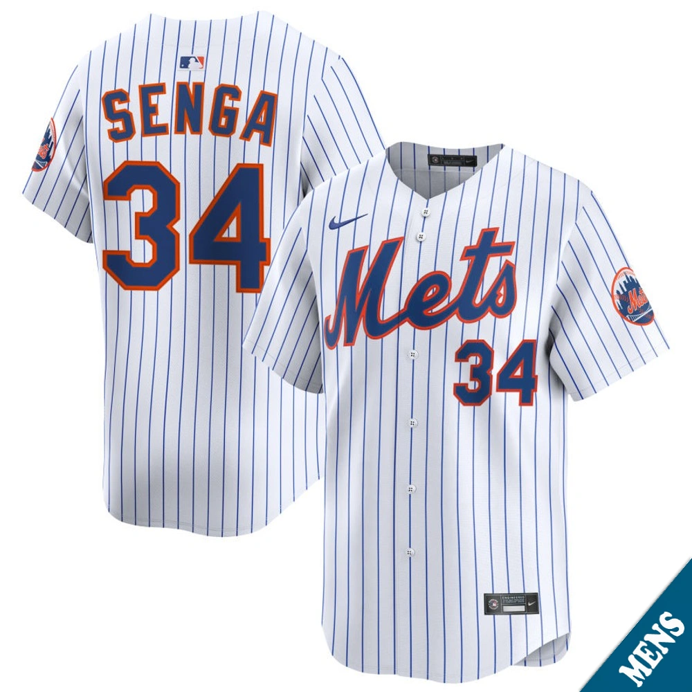 Men's New York Mets Kodai Senga #34 Home White Limited Jersey