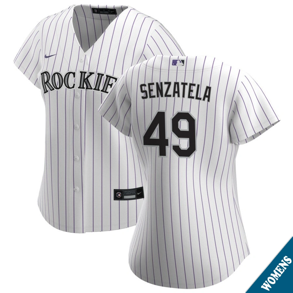 Women's Colorado Rockies Antonio Senzatela #49 Home White Replica Jersey