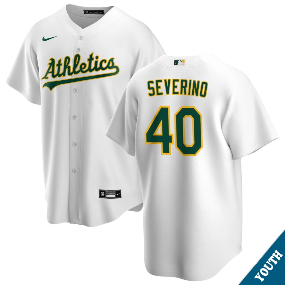 Youth Athletics Luis Severino #40 Home White Replica Jersey