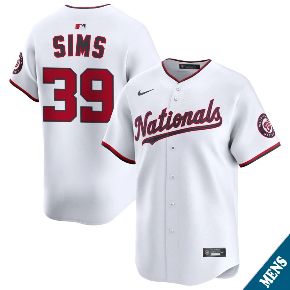 Men's Washington Nationals Lucas Sims #39 Home White Limited Jersey