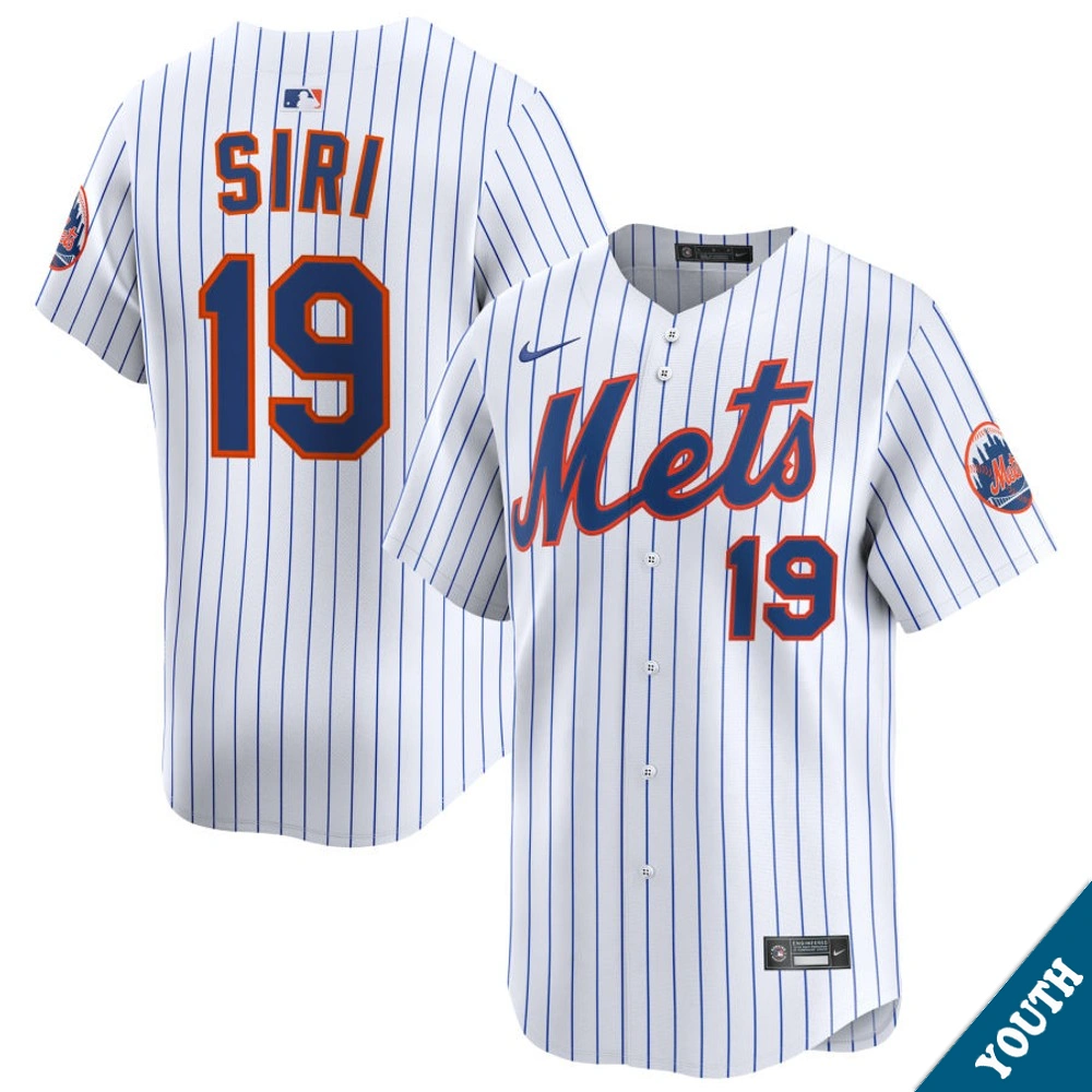 Youth New York Mets Jose Siri #19 Home White Limited Jersey
