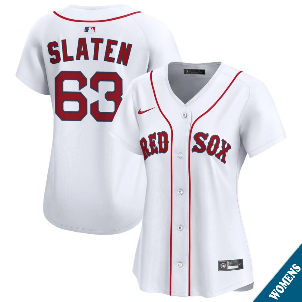 Women's Boston Red Sox Justin Slaten #63 Home White Limited Jersey Women's Boston Red Sox Justin Slaten #63 Home White Limited Jersey