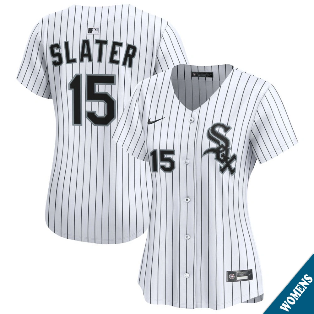 Women's Chicago White Sox Austin Slater #15 Home White Limited Jersey