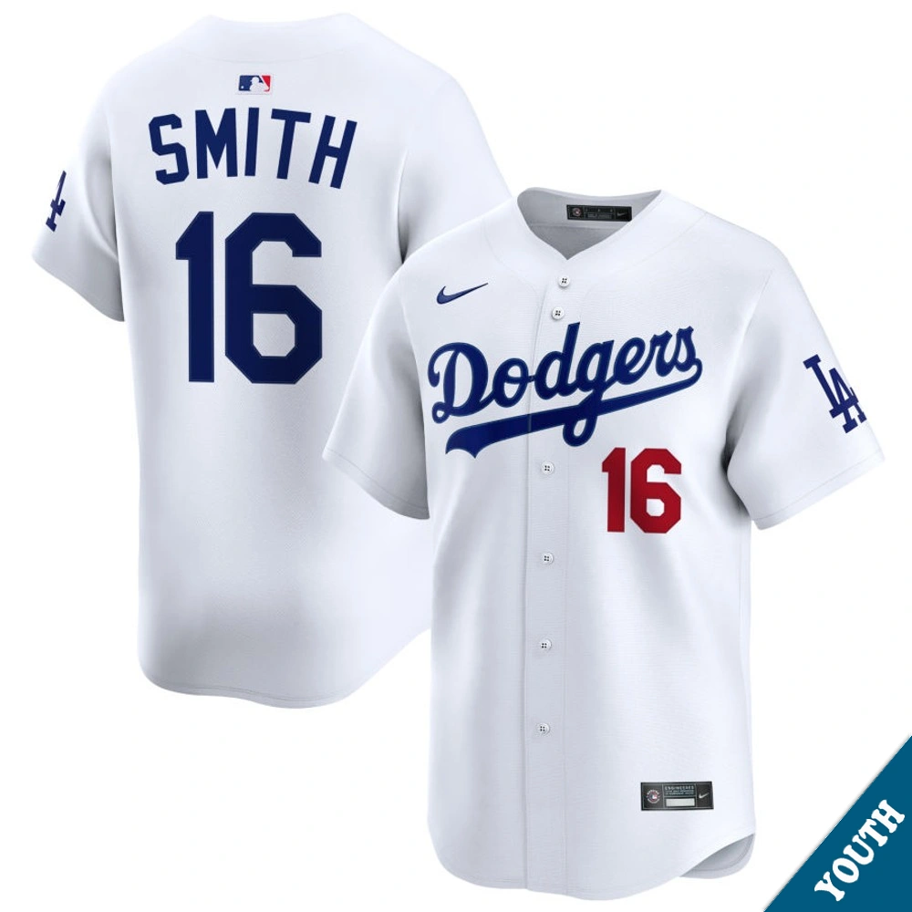 Youth Los Angeles Dodgers Will Smith #16 Home White Limited Jersey