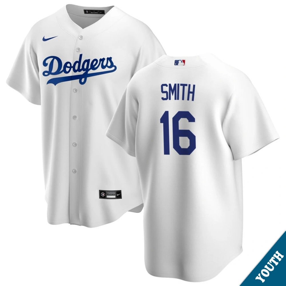 Youth Los Angeles Dodgers Will Smith #16 Home White Replica Jersey