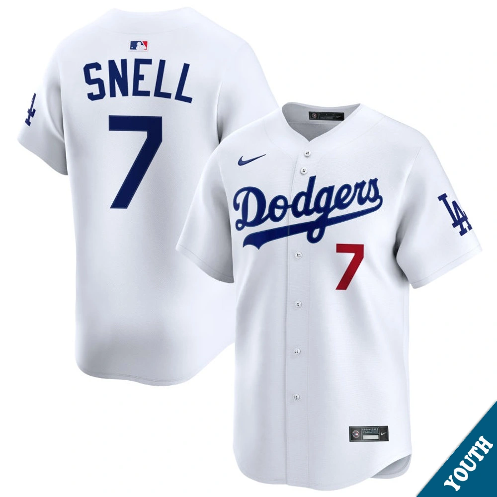 Youth Los Angeles Dodgers Blake Snell #7 Home White Limited Jersey