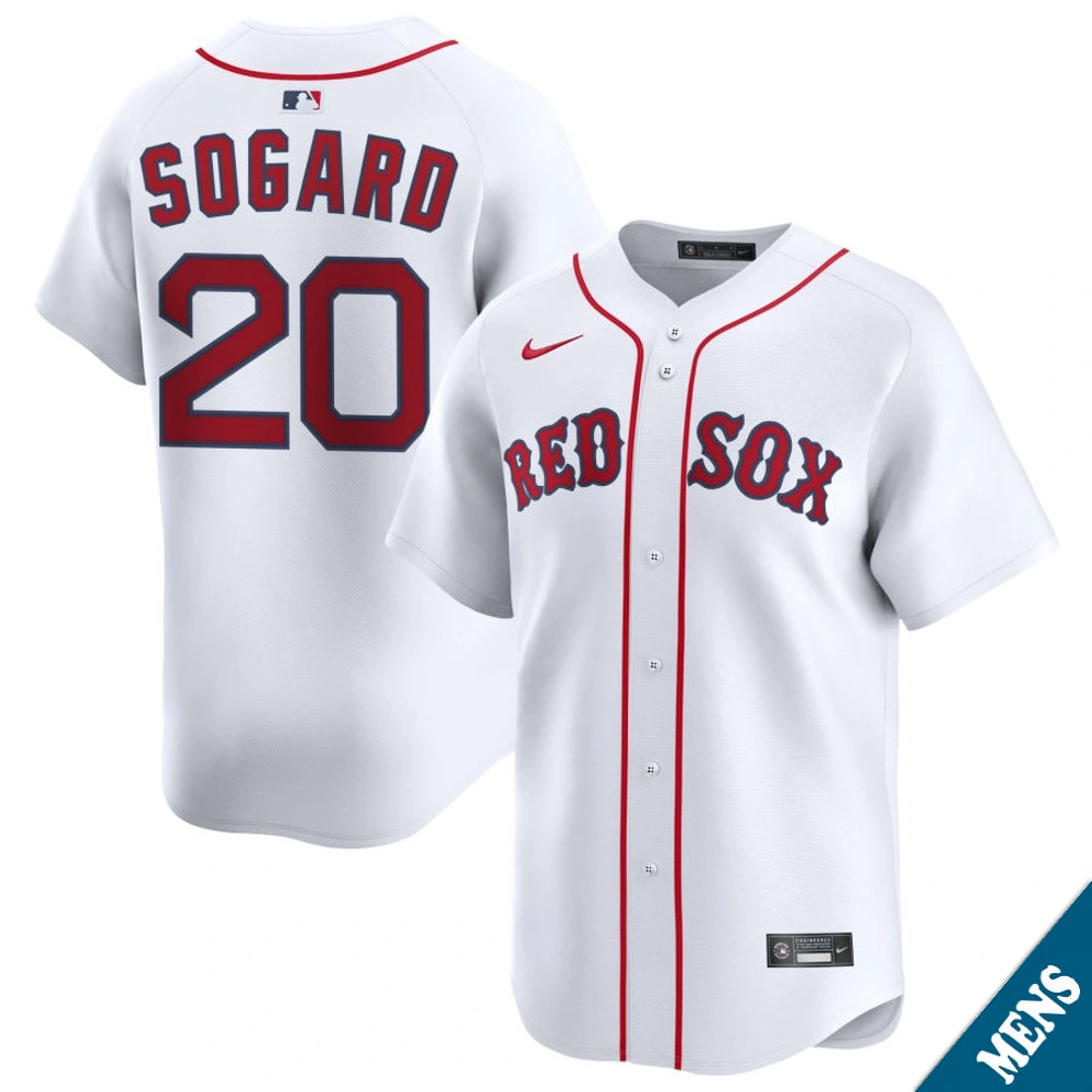 Men's Boston Red Sox Nick Sogard #20 Home White Limited Jersey Men's Boston Red Sox Nick Sogard #20 Home White Limited Jersey