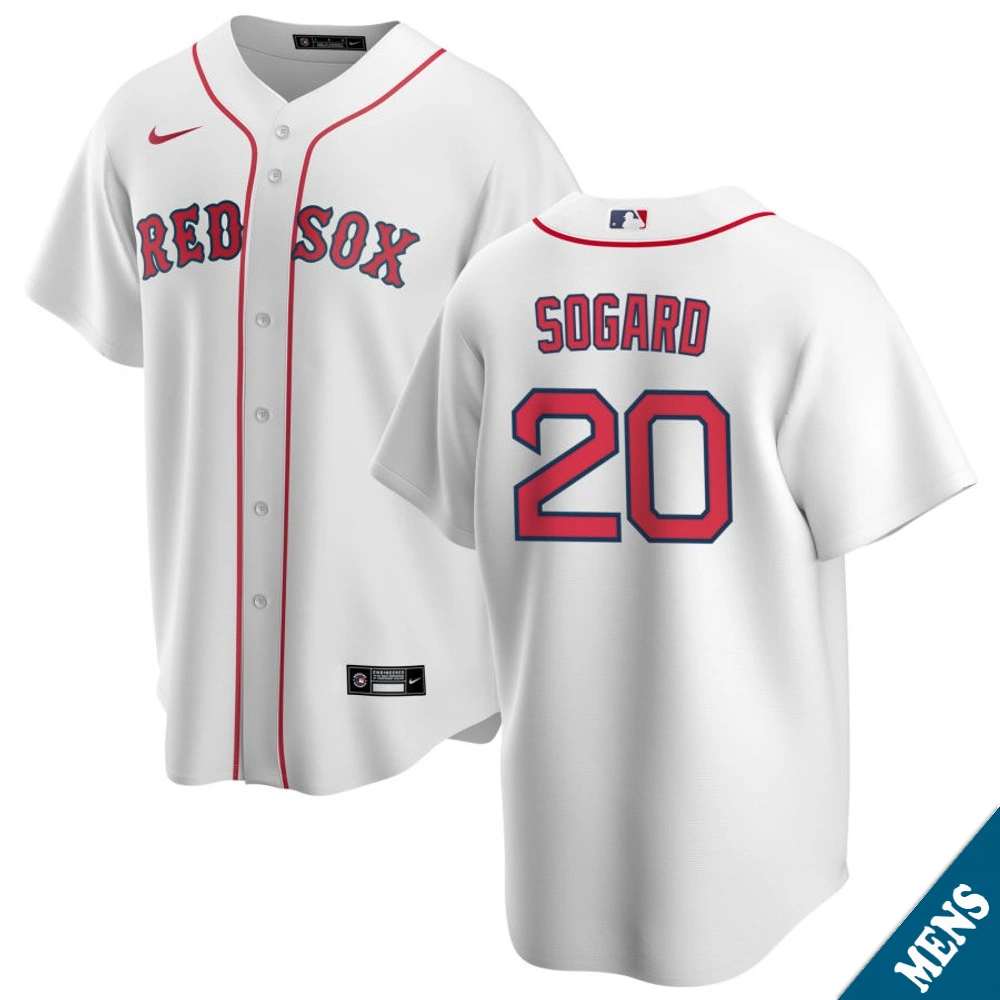 Men's Boston Red Sox Nick Sogard #20 Home White Replica Jersey Men's Boston Red Sox Nick Sogard #20 Home White Replica Jersey
