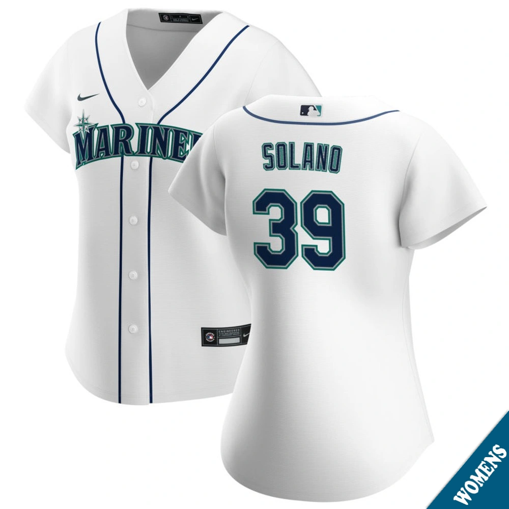 Women's Seattle Mariners Donovan Solano #39 Home White Replica Jersey