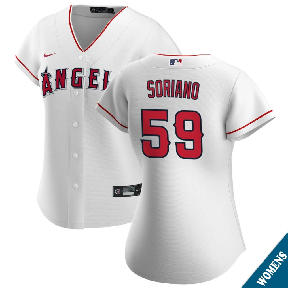 Women's Los Angeles Angels Jose Soriano #59 Home White Replica Jersey
