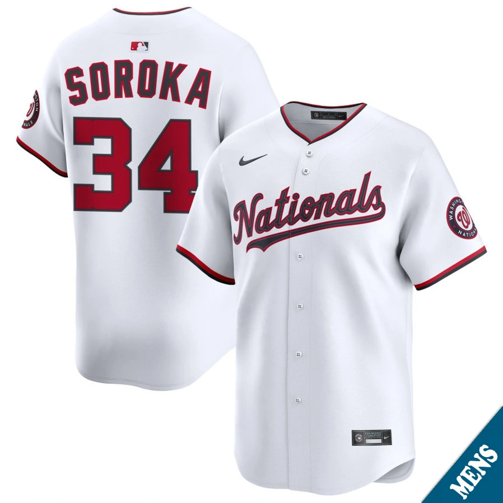 Men's Washington Nationals Michael Soroka #34 Home White Limited Jersey