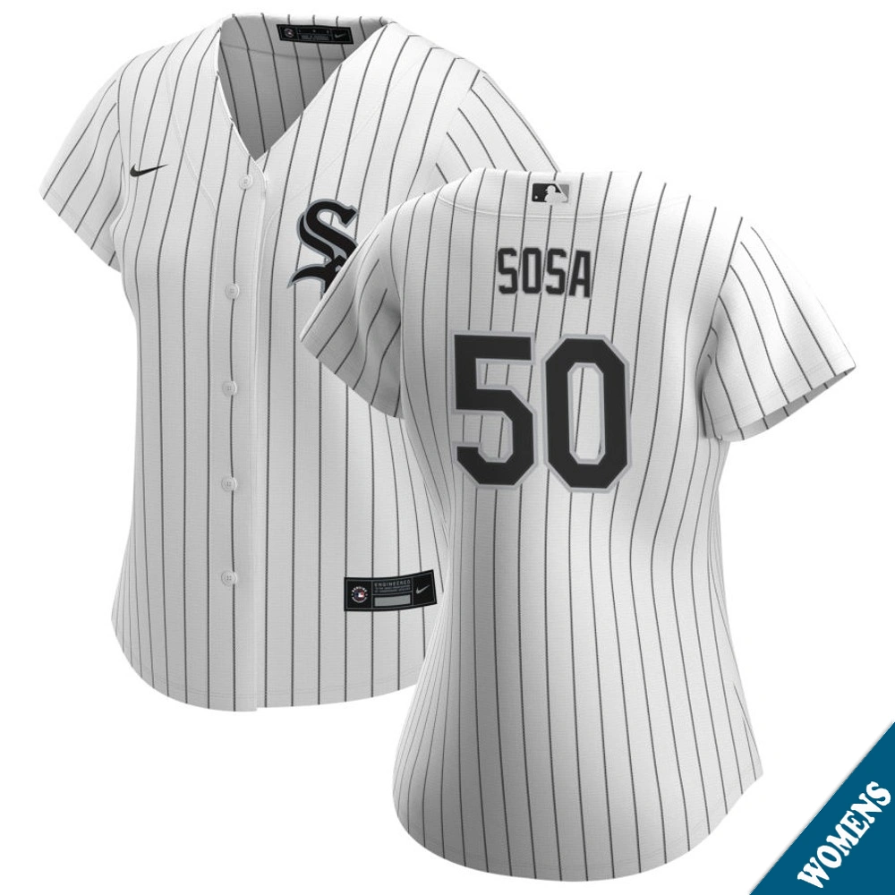 Women's Chicago White Sox Lenyn Sosa #50 Home White Replica Jersey