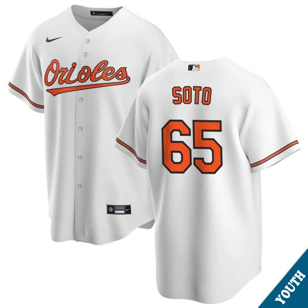 Youth Baltimore Orioles Gregory Soto #65 Home White Replica Jersey Youth Baltimore Orioles Gregory Soto #65 Home White Replica Jersey