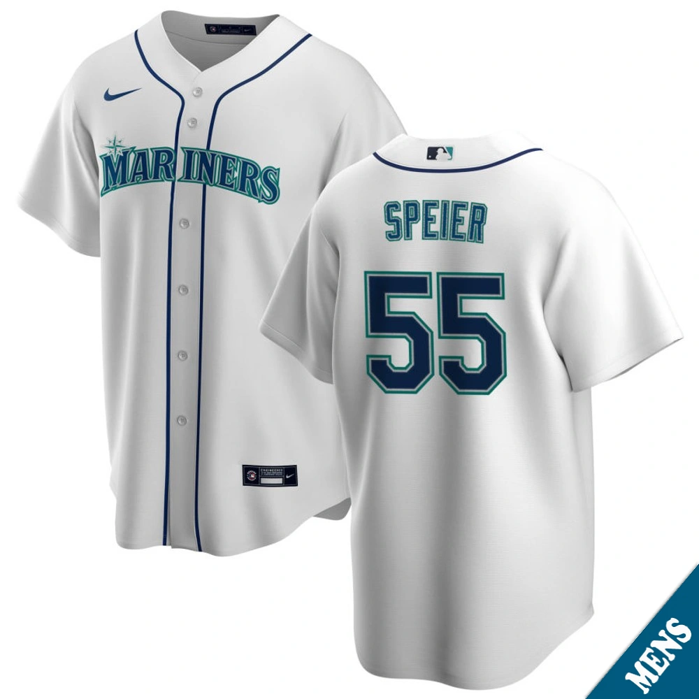 Men's Seattle Mariners Gabe Speier #55 Home White Replica Jersey