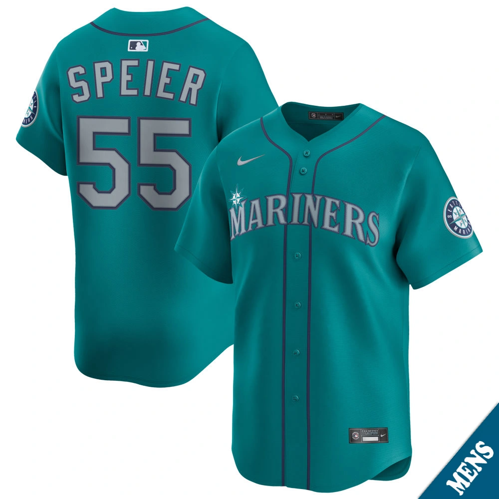 Men's Seattle Mariners Gabe Speier #55 Aqua Alternate Limited Jersey