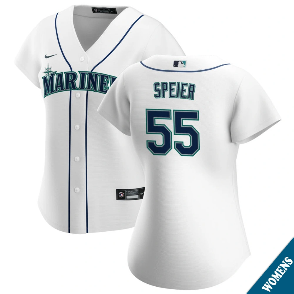 Women's Seattle Mariners Gabe Speier #55 Home White Replica Jersey