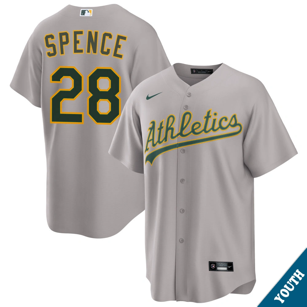 Youth Athletics Mitch Spence #28 Gray Road Replica Jersey