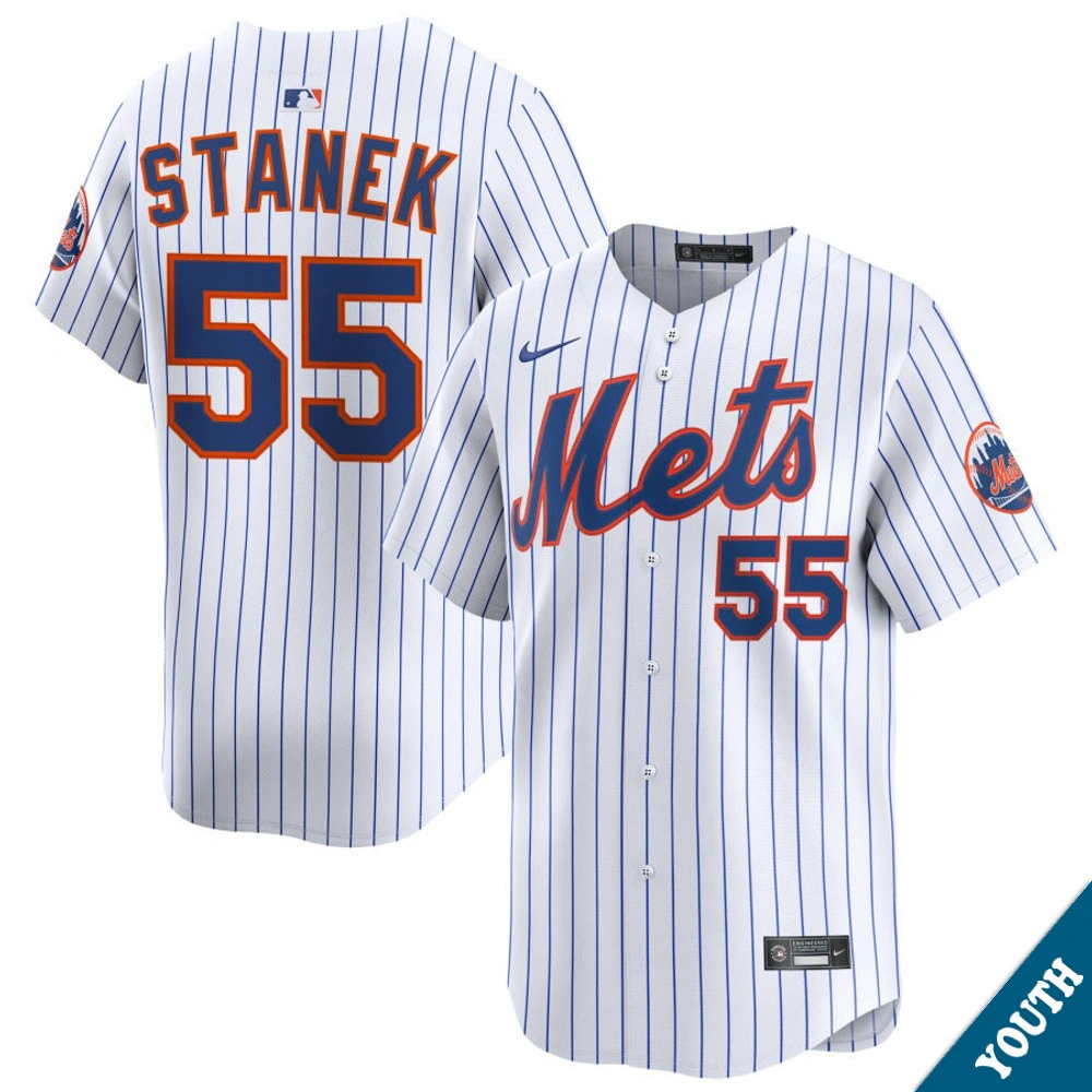 Youth New York Mets Ryne Stanek #55 Home White Limited Jersey