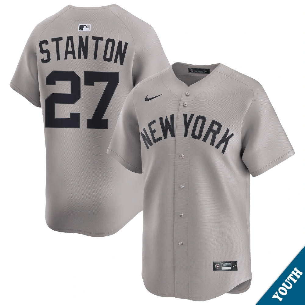 Youth New York Yankees Giancarlo Stanton #27 Gray Away Limited Jersey
