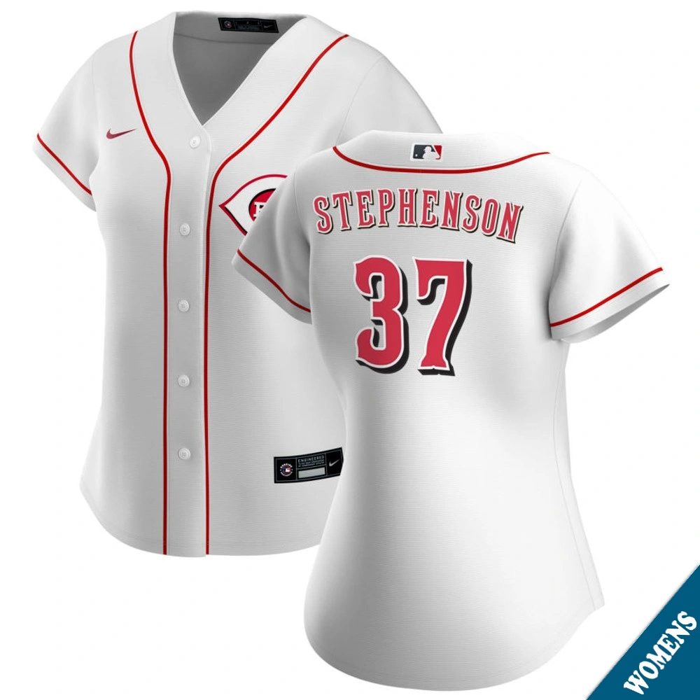Women's Cincinnati Reds Tyler Stephenson #37 Home White Replica Jersey