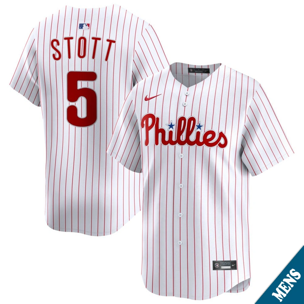 Men's Philadelphia Phillies Bryson Stott #5 Home White Limited Jersey