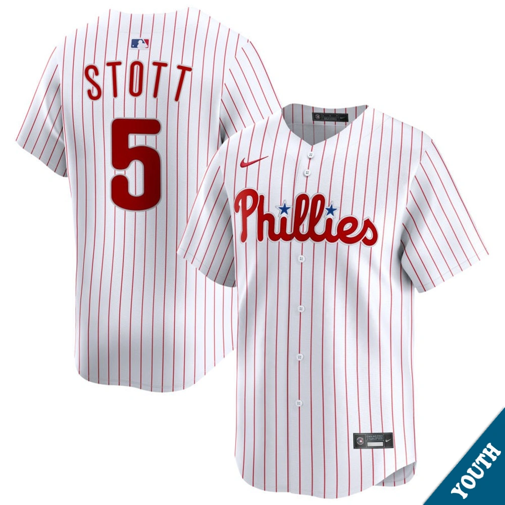 Youth Philadelphia Phillies Bryson Stott #5 Home White Limited Jersey
