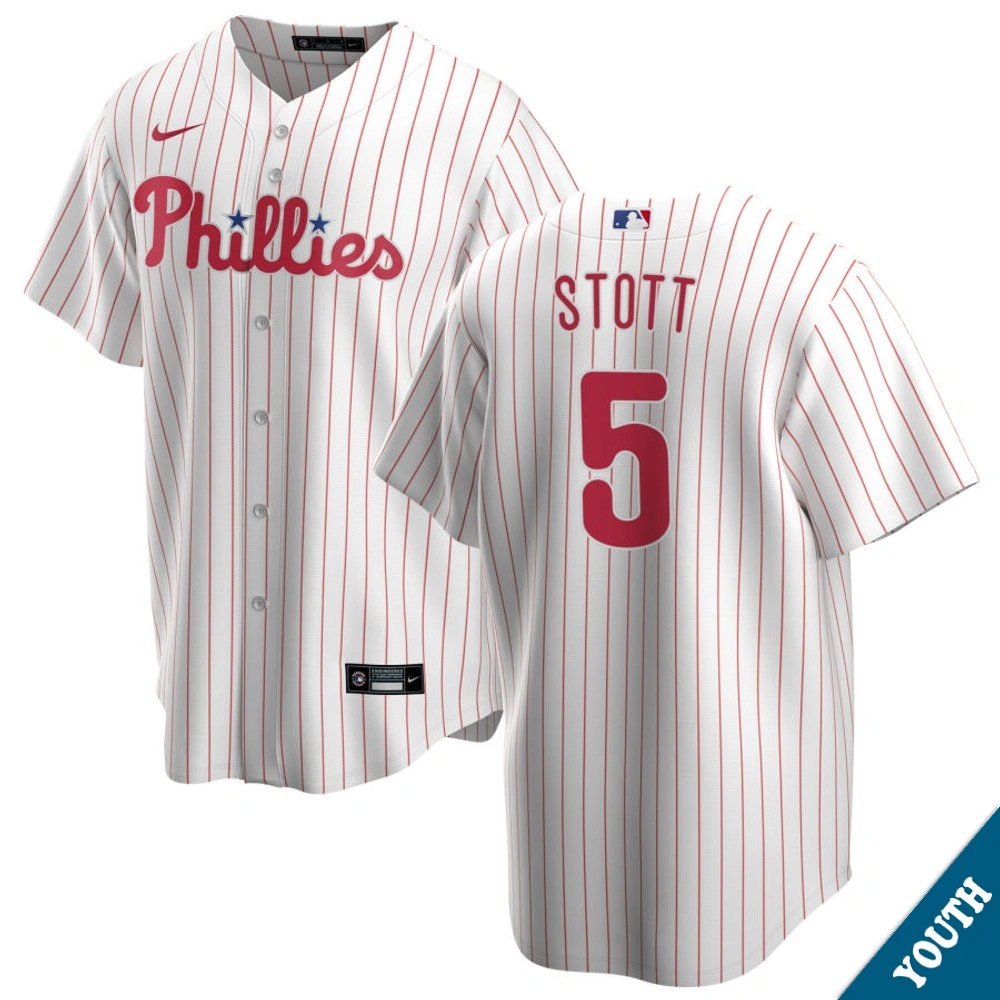 Youth Philadelphia Phillies Bryson Stott #5 Home White Replica Jersey