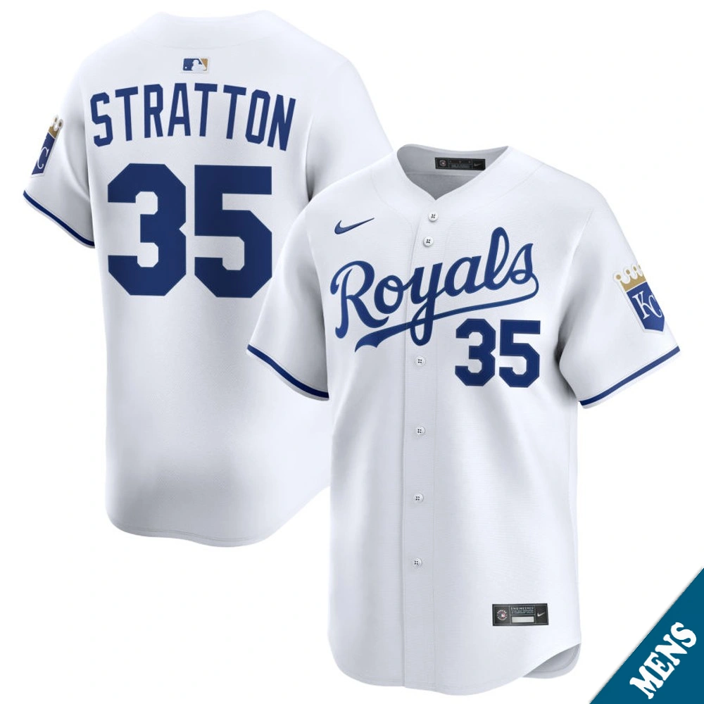 Men's Kansas City Royals Chris Stratton #35 Home White Limited Jersey