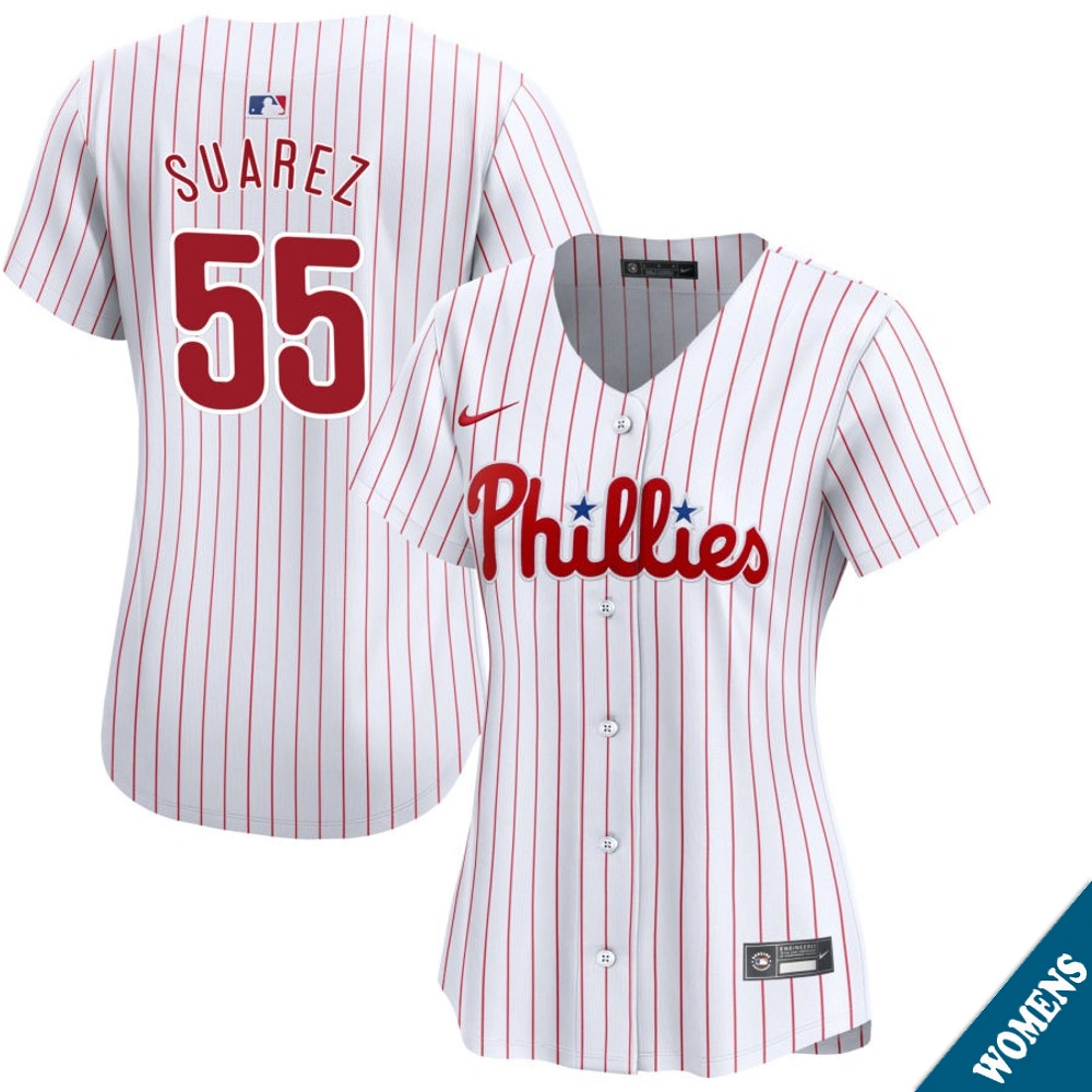 Women's Philadelphia Phillies Ranger Suarez #55 Home White Limited Jersey