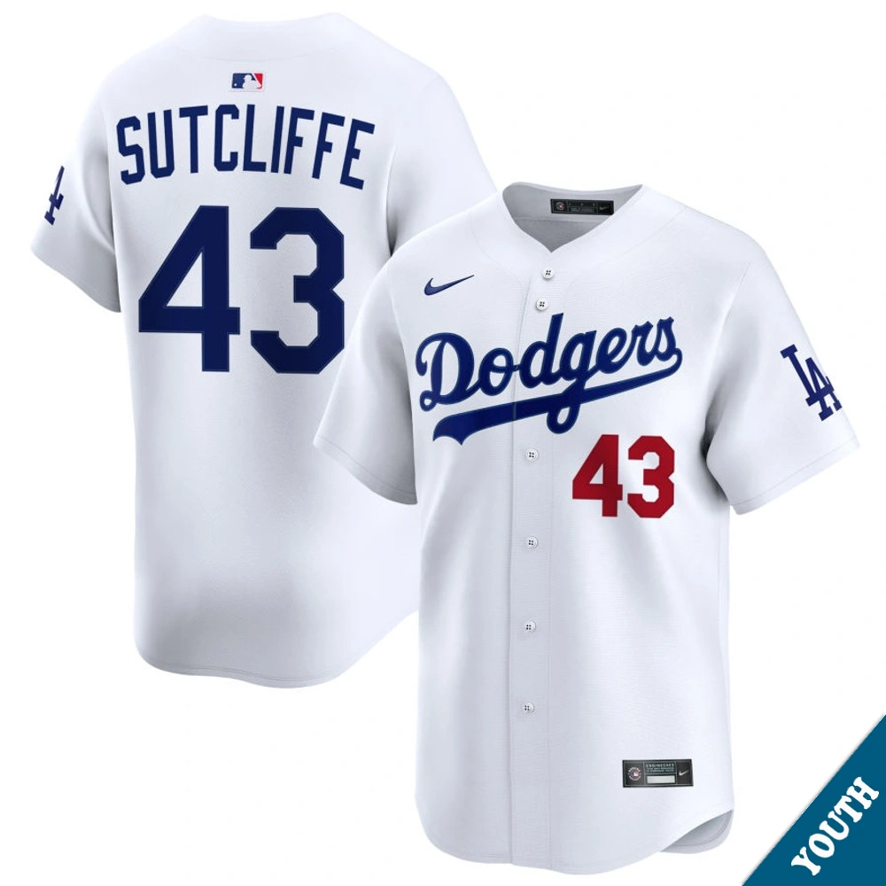 Youth Los Angeles Dodgers Rick Sutcliffe #43 Home White Limited Former Player‌ Jersey