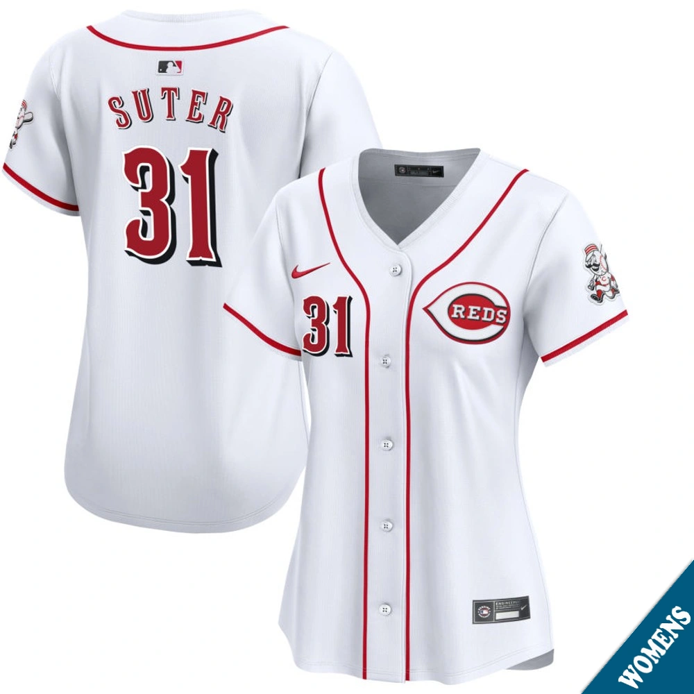 Women's Cincinnati Reds Brent Suter #31 Home White Limited Jersey