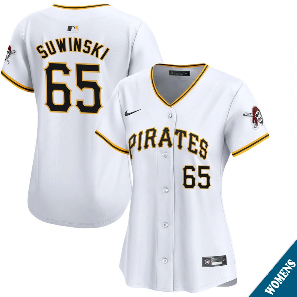 Women's Pittsburgh Pirates Jack Suwinski #65 Home White Limited Jersey