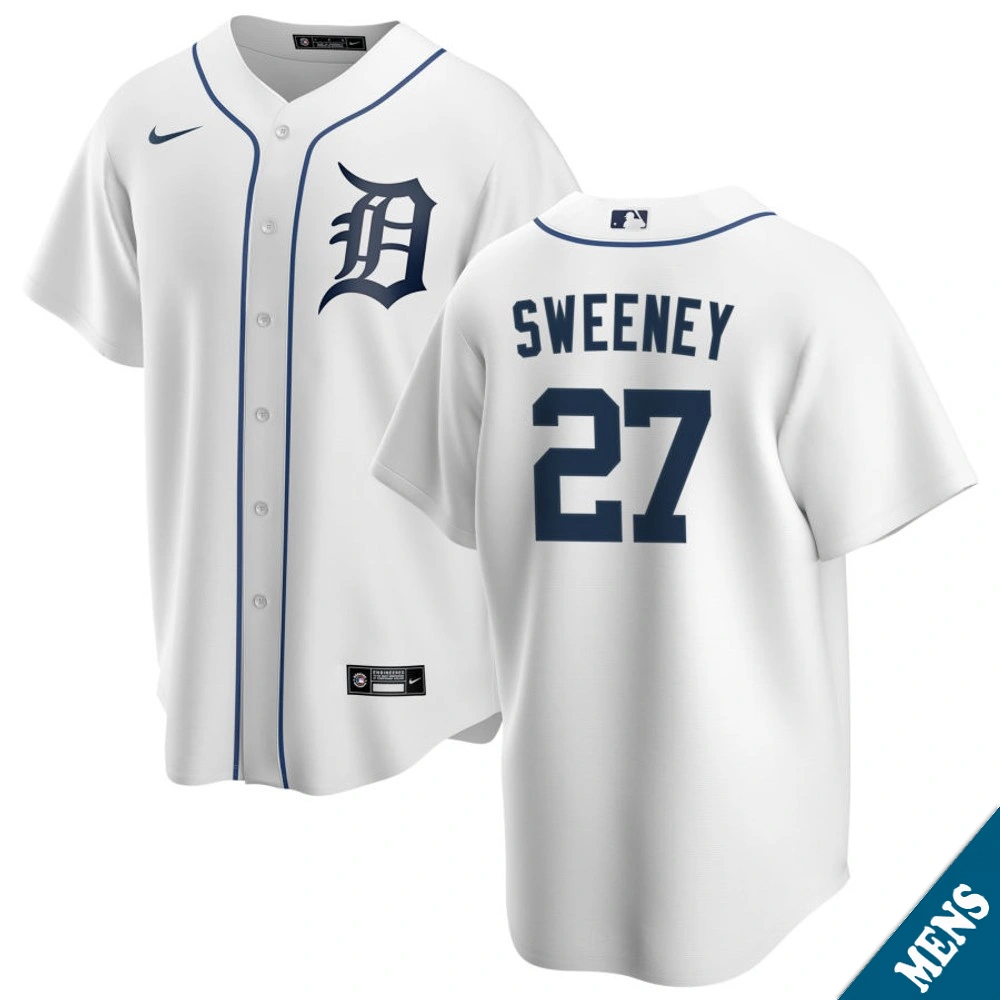 Men's Detroit Tigers Trey Sweeney #27 Home White Replica Jersey