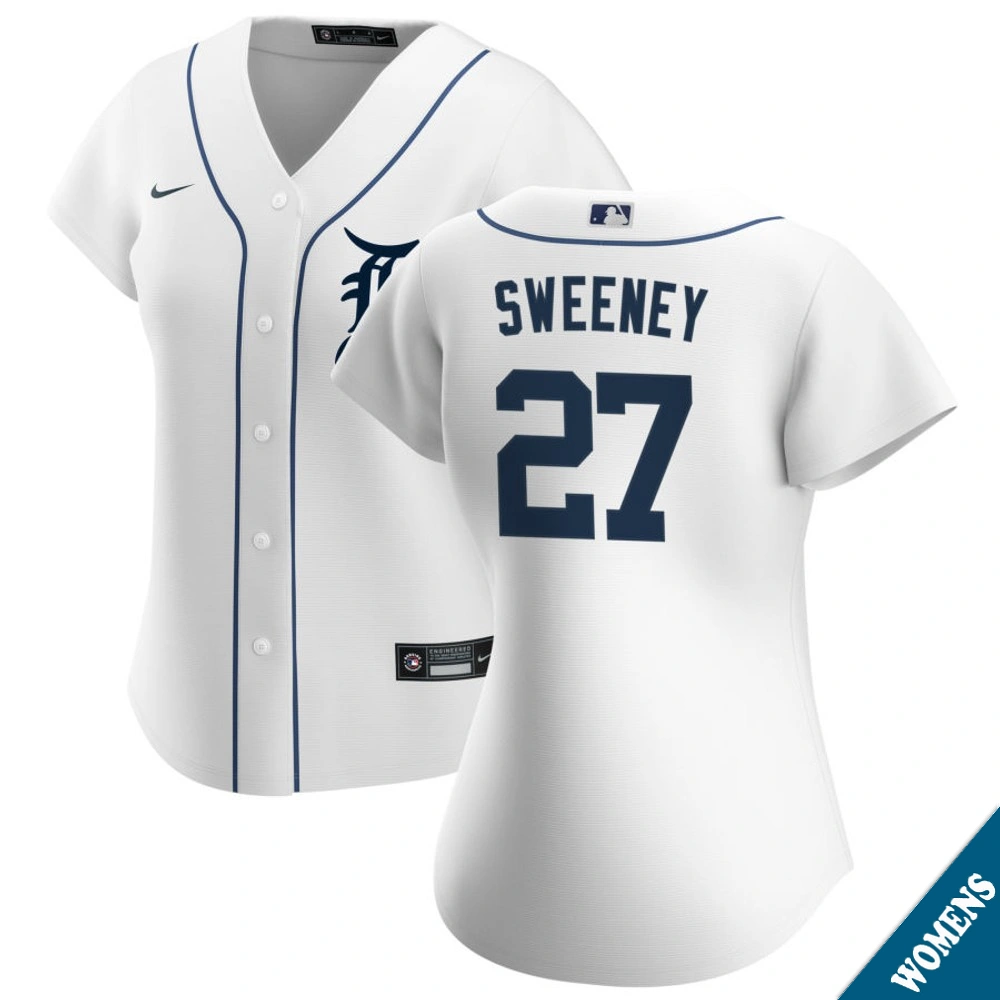 Women's Detroit Tigers Trey Sweeney #27 Home White Replica Jersey