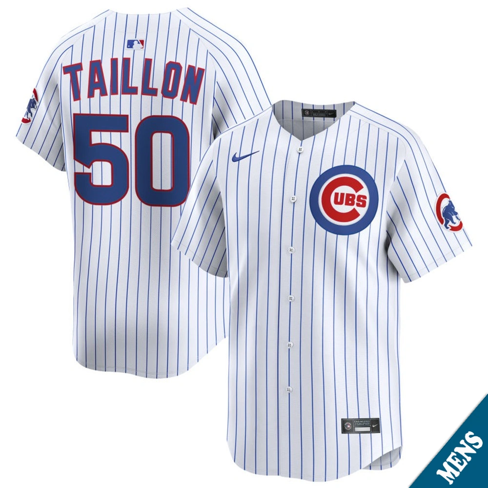 Men's Chicago Cubs Jameson Taillon #50 Home White Limited Jersey