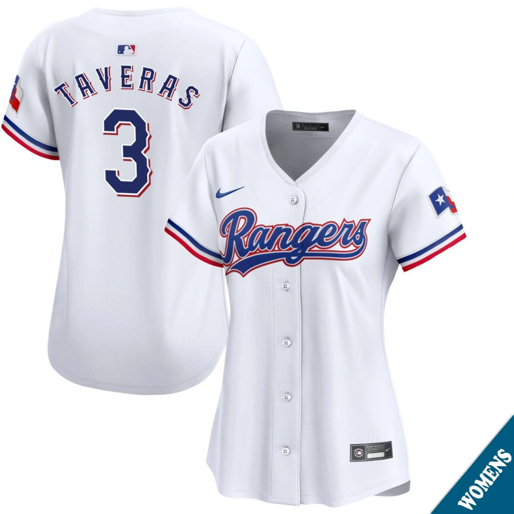 Women's Texas Rangers Leody Taveras #3 Home White Limited Jersey