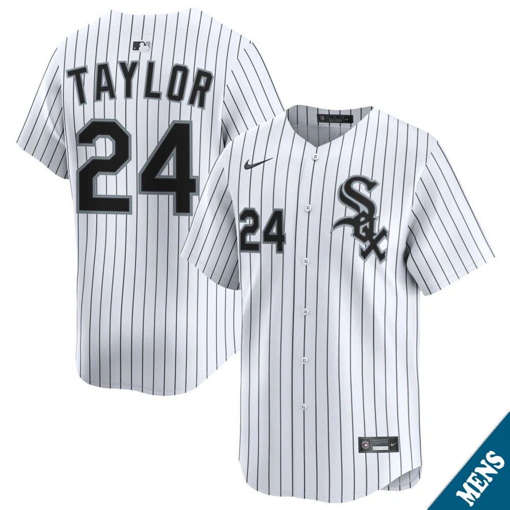 Men's Chicago White Sox Michael A Taylor #24 Home White Limited Jersey