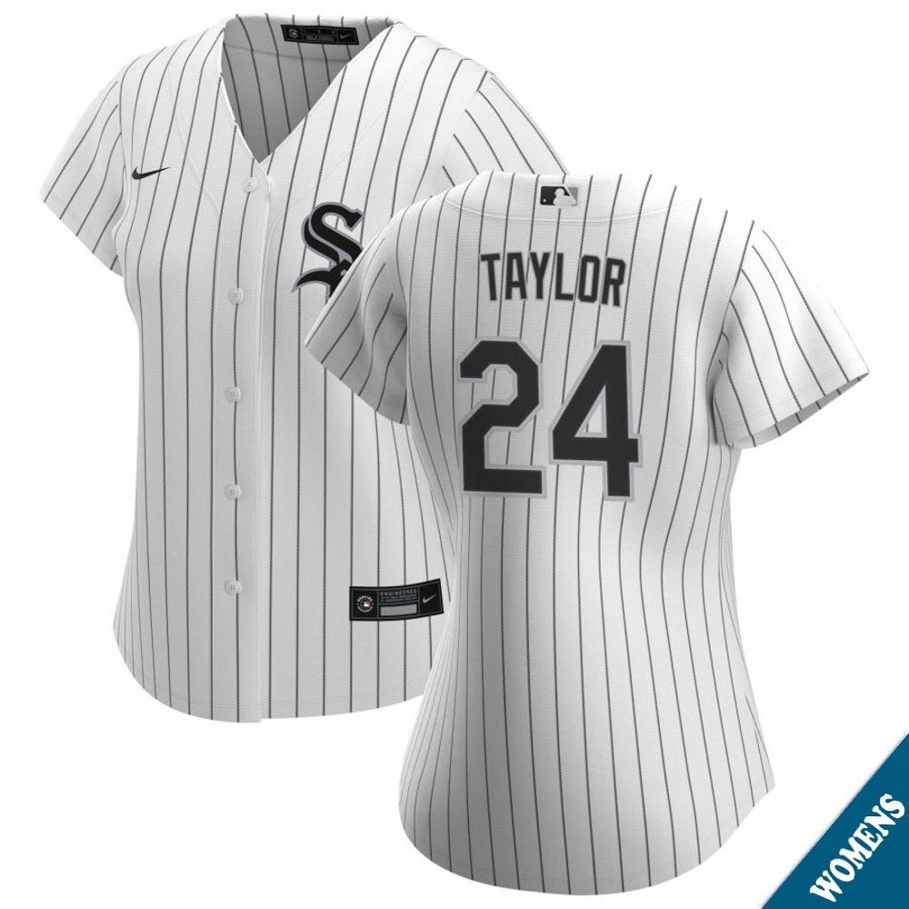 Women's Chicago White Sox Michael A Taylor #24 Home White Replica Jersey