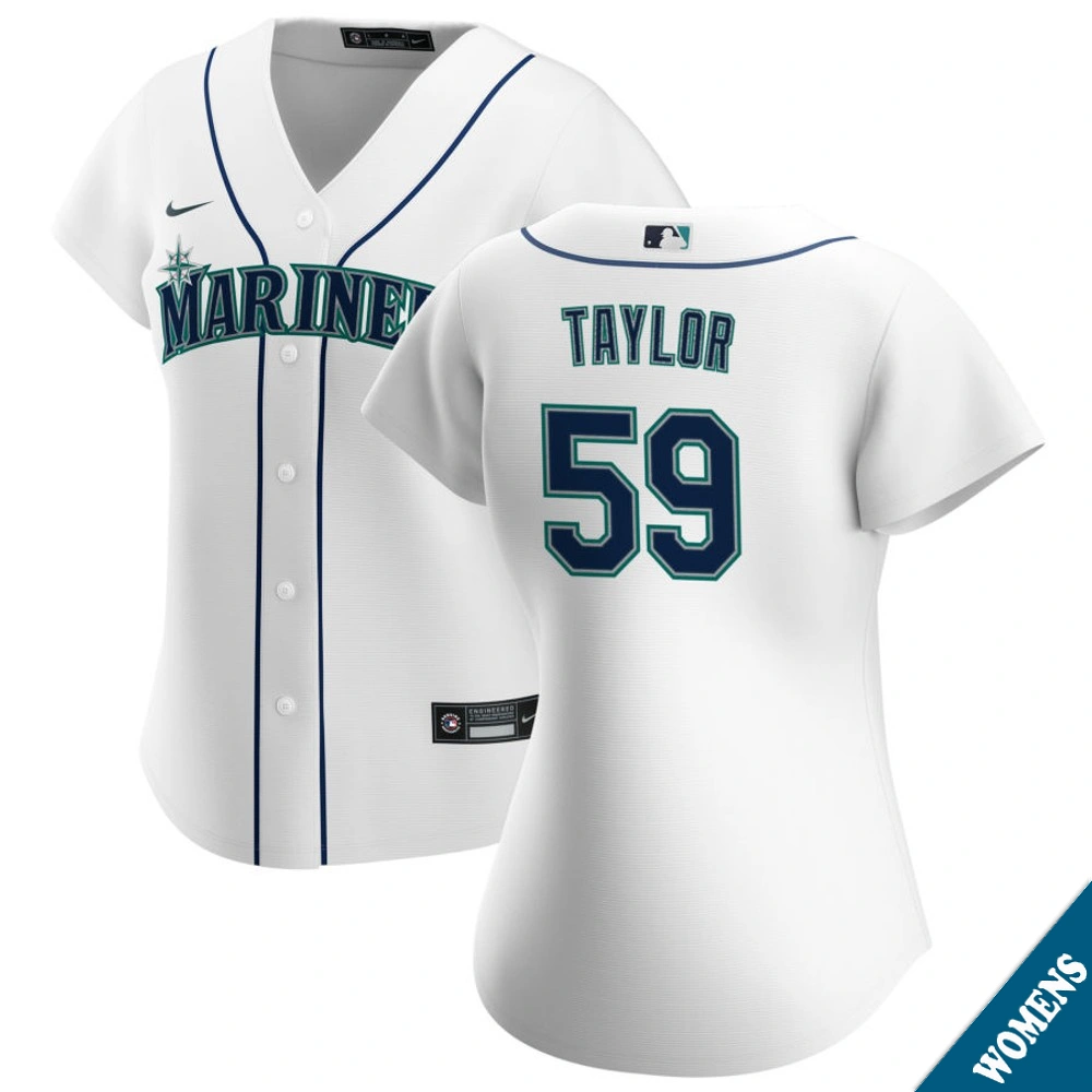 Women's Seattle Mariners Troy Taylor #59 Home White Replica Jersey