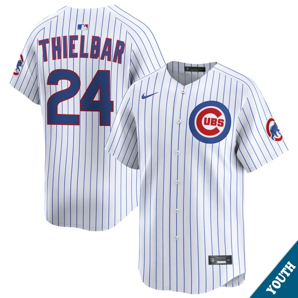 Youth Chicago Cubs Caleb Thielbar #24 Home White Limited Jersey