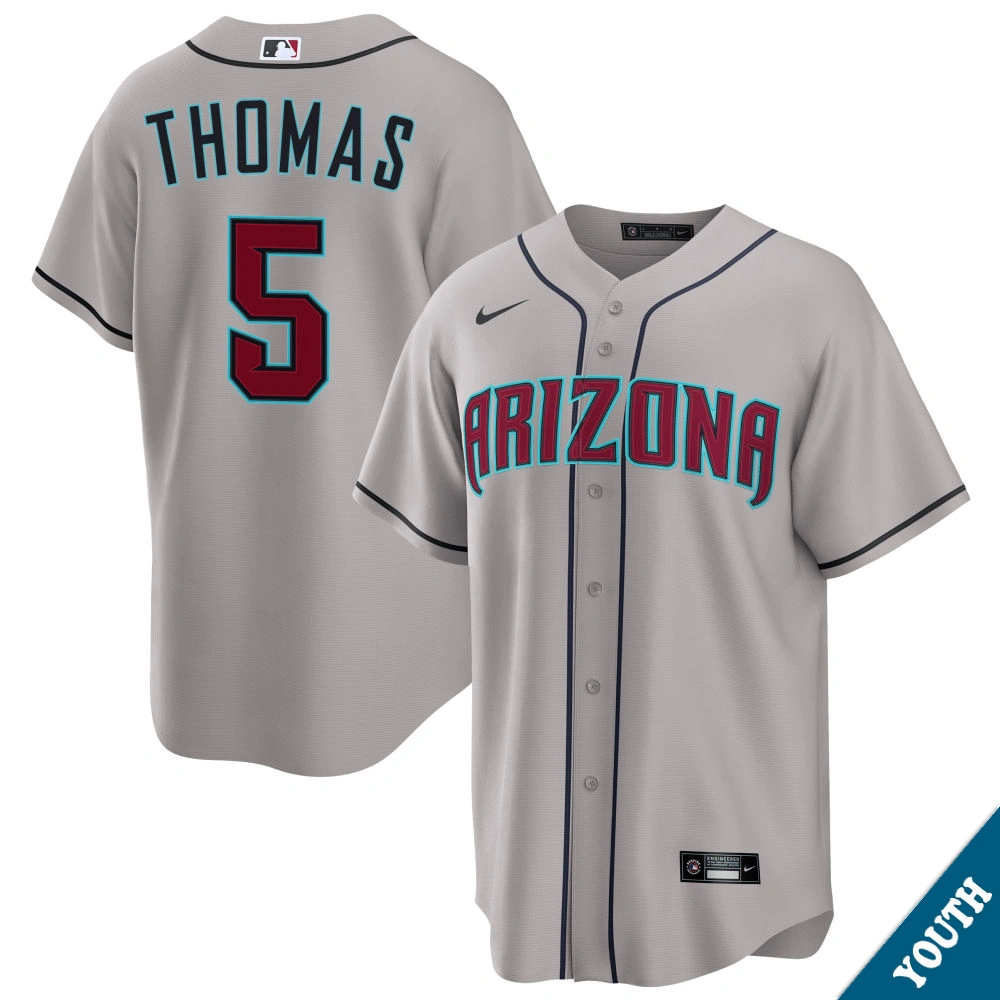 Youth Arizona Diamondbacks Alek Thomas #5 Gray Road Replica Jersey