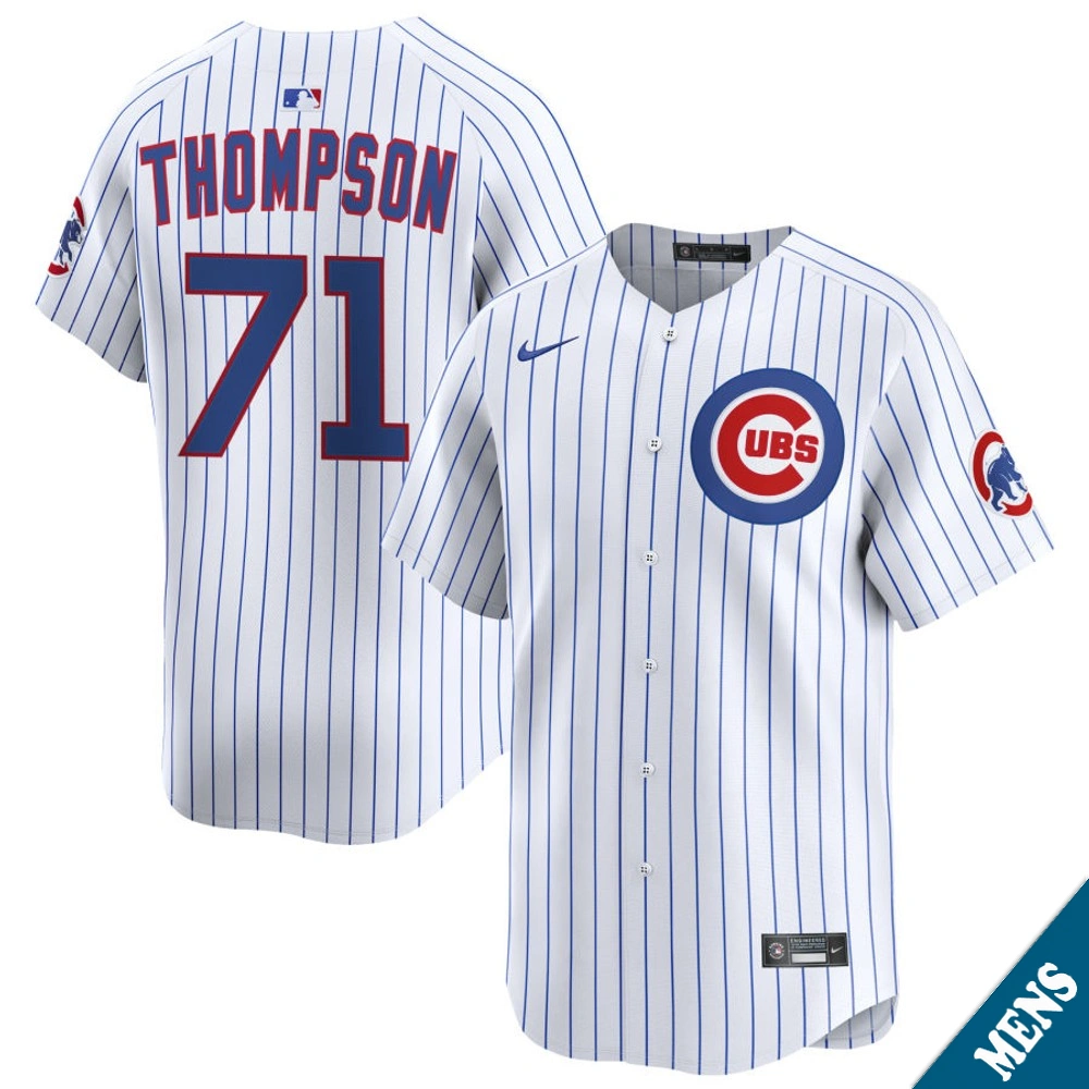 Men's Chicago Cubs Keegan Thompson #71 Home White Limited Jersey