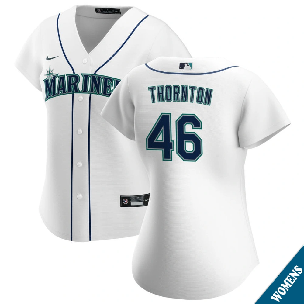 Women's Seattle Mariners Trent Thornton #46 Home White Replica Jersey