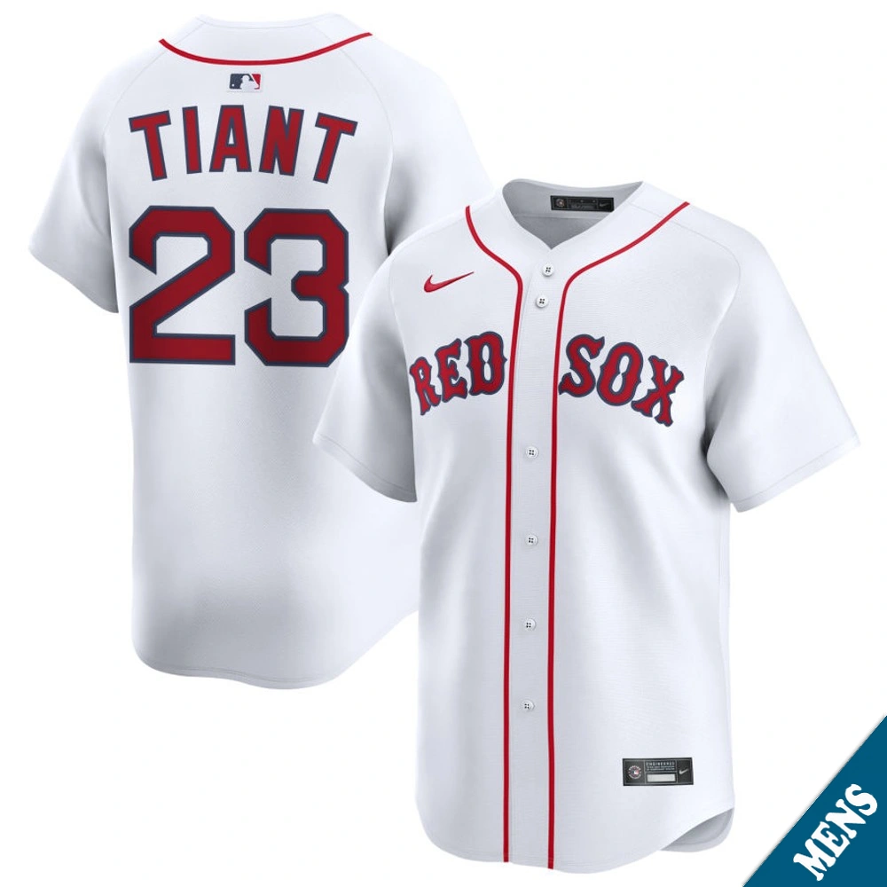 Men's Boston Red Sox Luis Tiant #23 Home White Limited Former Player Jersey Men's Boston Red Sox Luis Tiant #23 Home White Limited Former Player Jersey