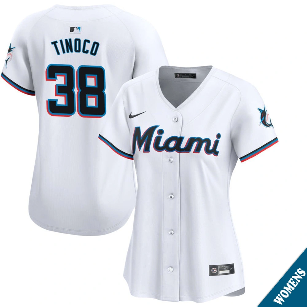 Women's Miami Marlins Jesus Tinoco #38 Home White Limited Jersey