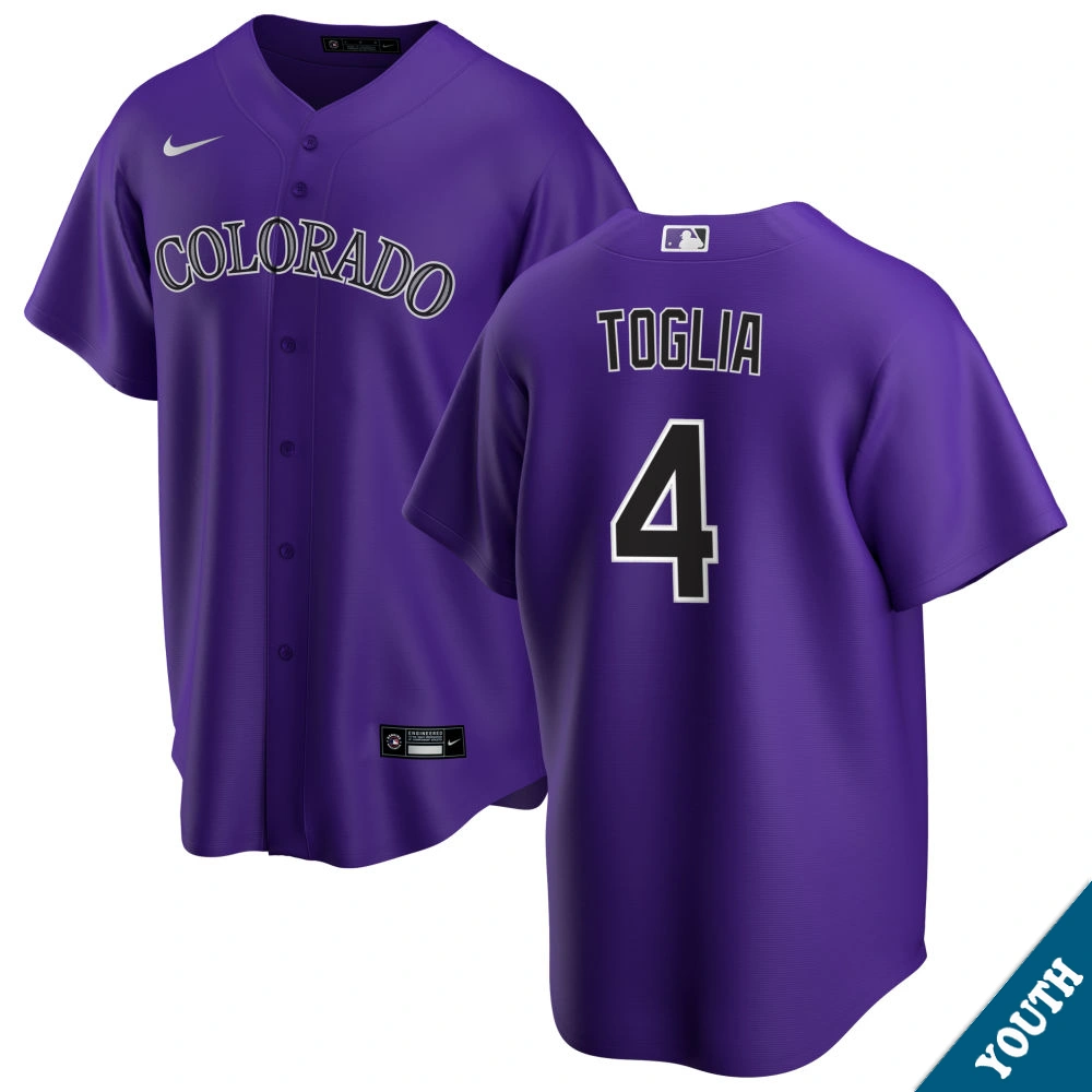 Youth Colorado Rockies Michael Toglia #4 Purple Alternate Replica Jersey