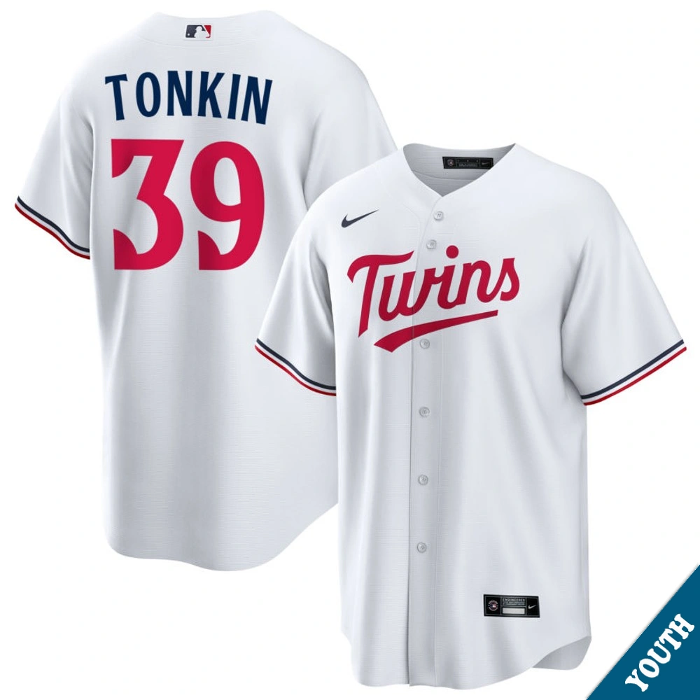 Youth Minnesota Twins Michael Tonkin #39 Home White Replica Jersey